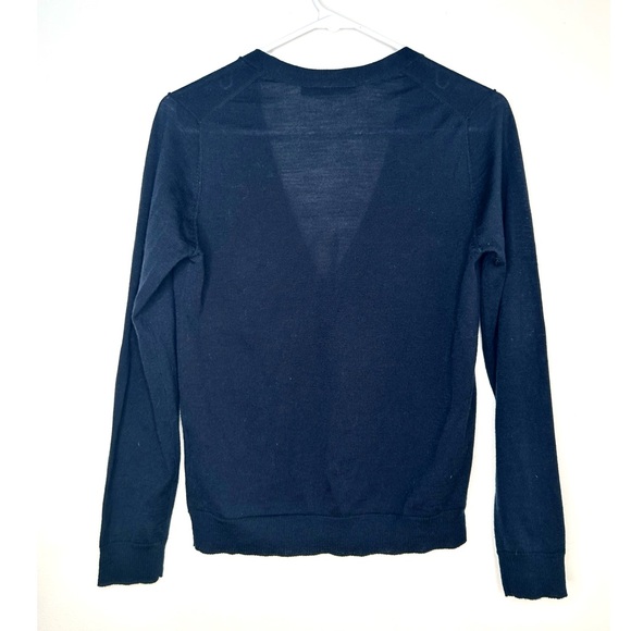 Filippa K Cardigan Extra Fine Merino Wool Knit Navy Blue Lightweight V-Neck S - Picture 2 of 11